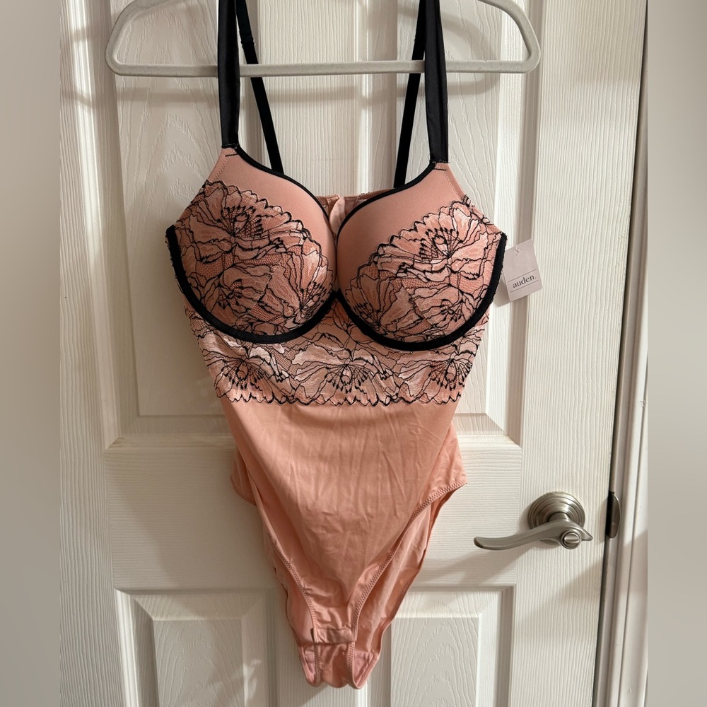 Elegant Pink Lace Bodysuit